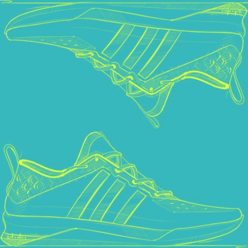 Cartoon running sneaker vector image.